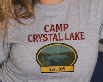 Camp Crystal Lake Shirt, Friday the 13th Retro Horror Tee, Scary Movie Fan Gift