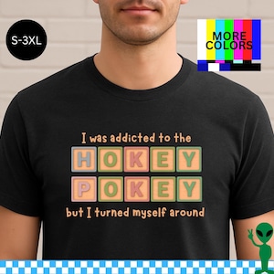 Camiseta "Hokey Pokey", regalo divertido para mamá, humor para padres, camiseta con juego de palabras ingenioso, idea de regalo de broma cursi para papá, juego de baile infantil divertido y retro.