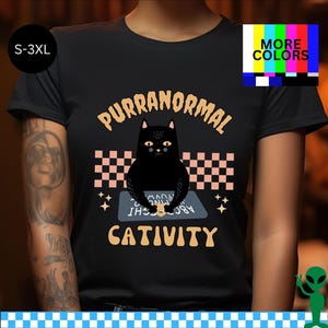 Paranormal Activity Parody Shirt, Black Cat Tshirt, Ouija Board Halloween Tee
