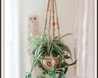 No Tassel Plant Hanger - Macrame Plant Hanger - Plant Hanger Without Tassel - No Tassel - Macrame Planter - Indoor Planters modern - Boho