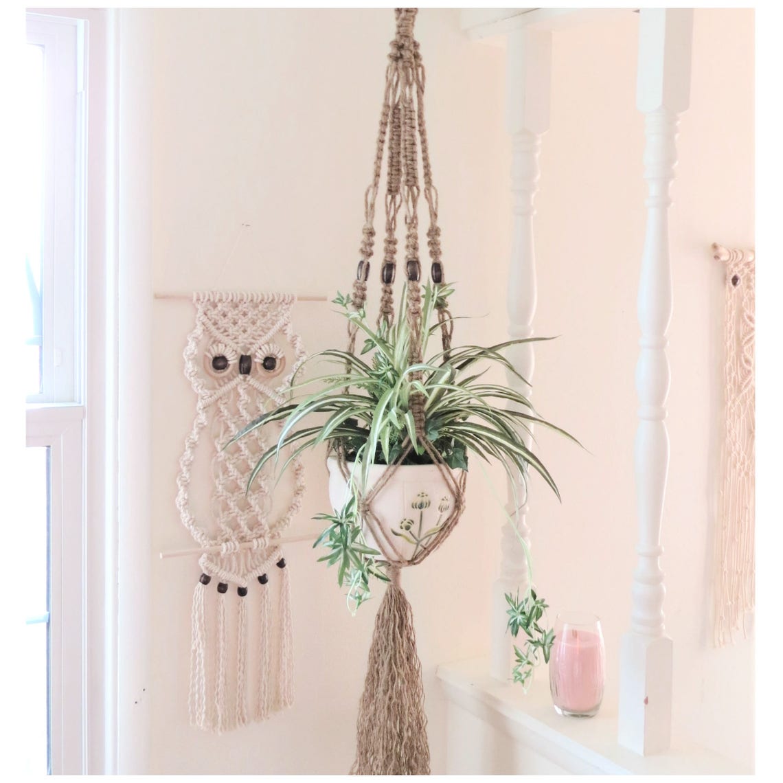 Jute Rope Macrame Plant Hanger Jute Rope Plant Holder Jute Etsy