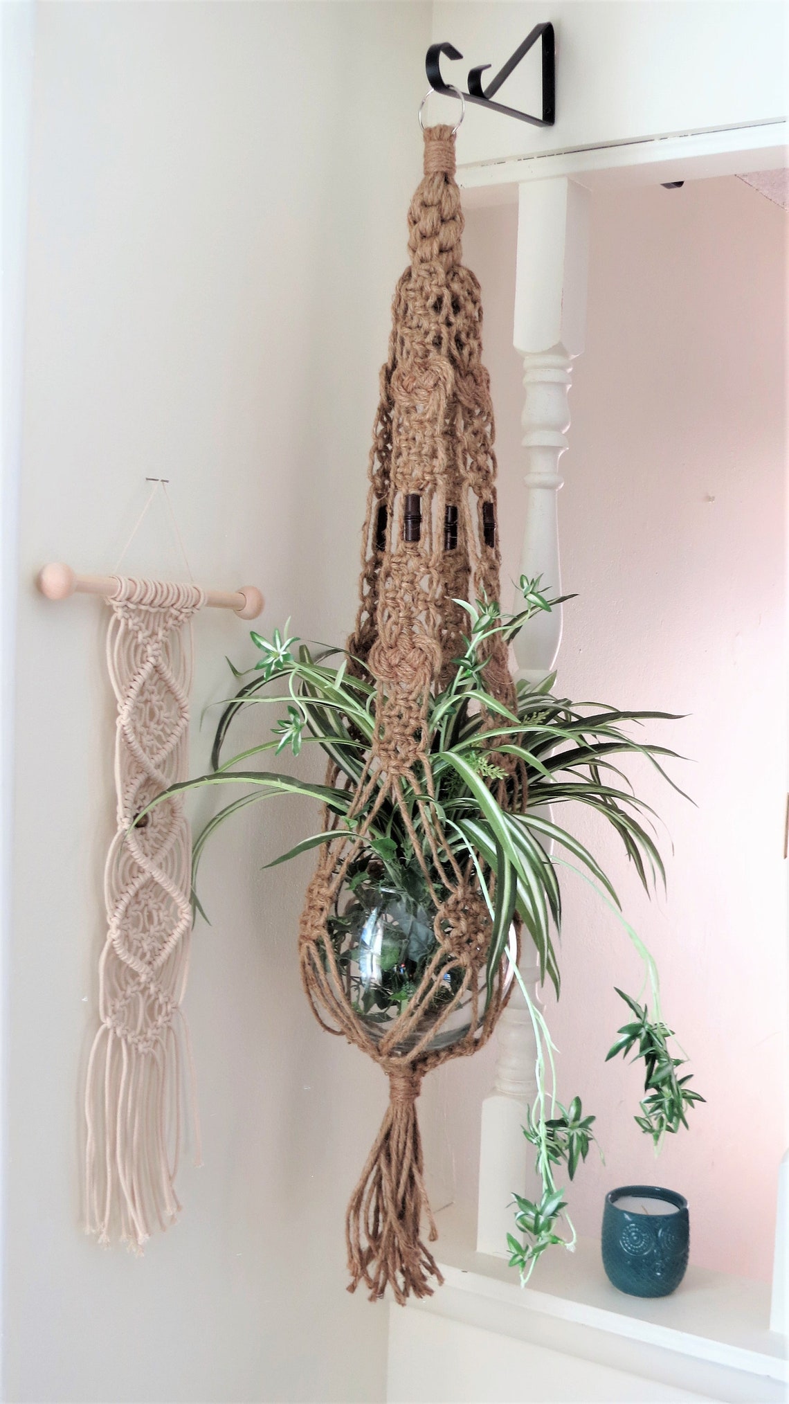 Jute Plant Hanger Macrame Jute Plant Hanger Plant Hanger Etsy