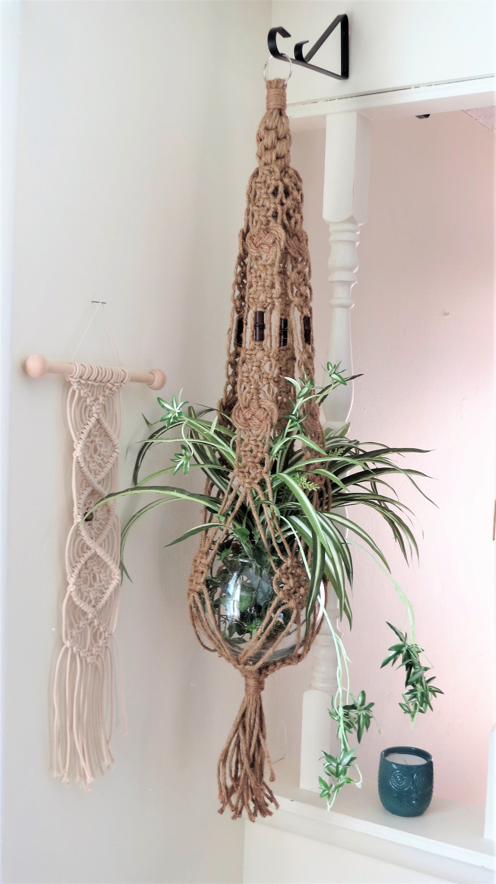 Jute Plant Hanger Macrame Jute Plant Hanger Plant Hanger Etsy Canada