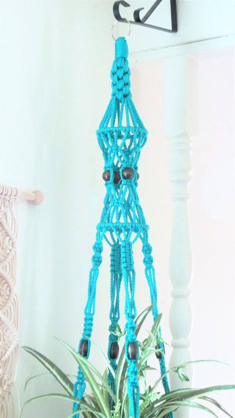 Plant Macrame Beaded Macrame Large Plant Hanger Hanging Etsy