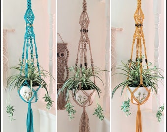 Boho Chic Decor, Macrame Plant Hanger, Shabby Chic Decor, Boho Plant Hanger, Rustic Chic Decor, Hanging Planter Macrame, Boho Planters