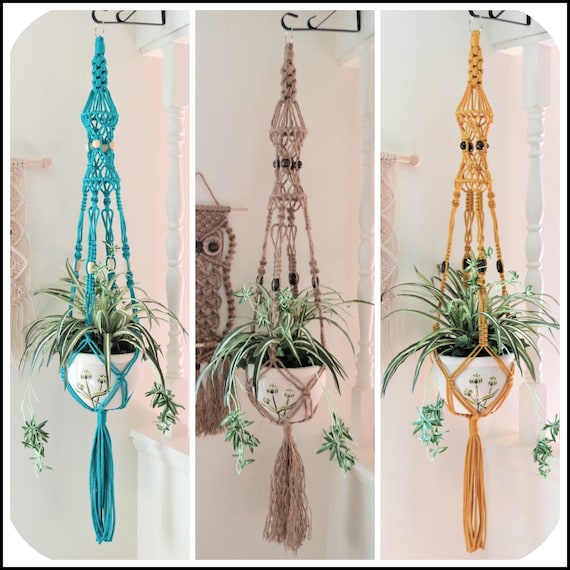 Boho Chic Decor Macrame Plant Hanger Shabby Chic Decor Boho Plant Hanger Rustic Chic Decor Hanging Planter Macrame Boho Planters Etsy Canada