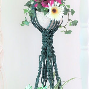 Two Tier Plant Hanger, Double Macrame Plant Hanger, hanging planter, Double Planter, Boho Home Accents, Plant Home Decor, boho hippie decor image 3