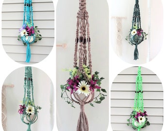 Small Macrame Plant Hanger - Small Plant Holder - Small Pot Holders - Plant Hanger Macrame - Short Plant Hanger - Plant Decor - Boho Decor