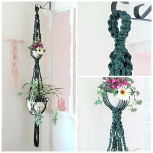 Two Tier Plant Hanger, Double Macrame Plant Hanger, hanging planter, Double Planter, Boho Home Accents, Plant Home Decor, boho hippie decor image 1