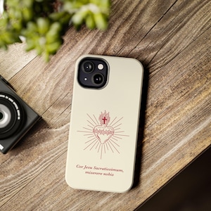 Sacred Heart Phone Case - Cute Simple Catholic Phone Cover, Gift for Christians, Latin, Religious Accessories
