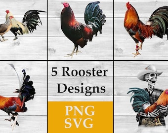 Rooster PNG SVG Clipart | Chicken Farm Designs (5 Files)