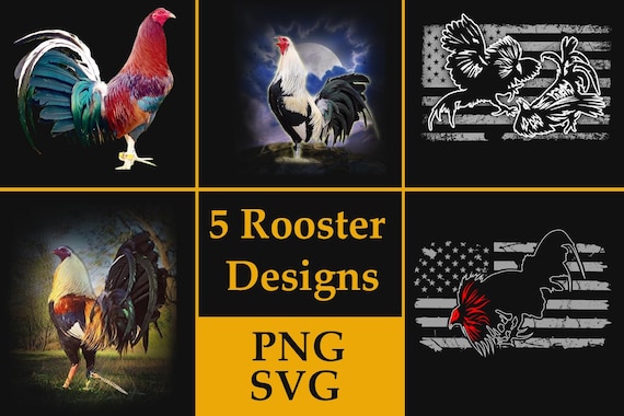 Gamefowl Rooster PNG SVG | Cockfight Sublimation Designs (5 Files)