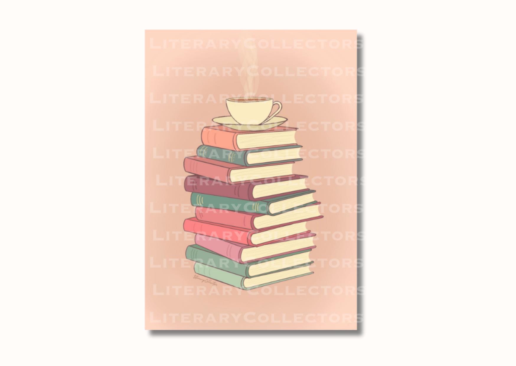 Book Stack | Printable Wall Art - Etsy