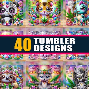 WEEDS ANIMAL TUMBLER Bundle 300 dpi | tumbler designs | tumbler wrap | high quality | sublimation design | instant digital download | 20 oz