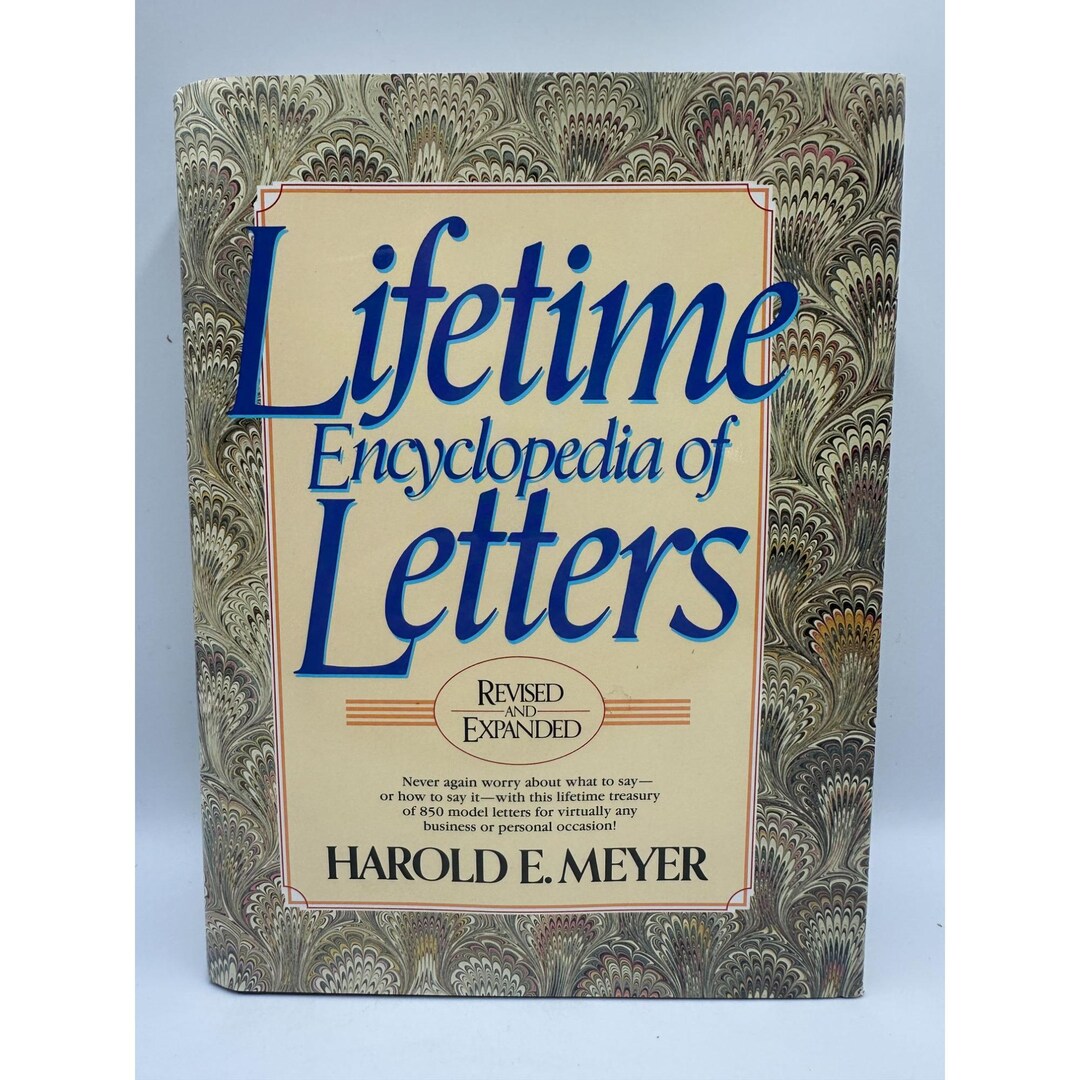 Lifetime Encyclopedia of Letters Harold E. Meyer 1992 Hardcover Writing ...