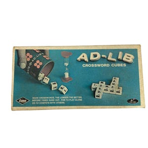 Ad-Lib Crossword Cubes 1968/72 Lowe No. 948 Vintage Word Building Game