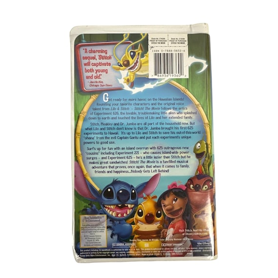 Disneys Stitch! the Movie VHS 2003 Original Release Good Condition