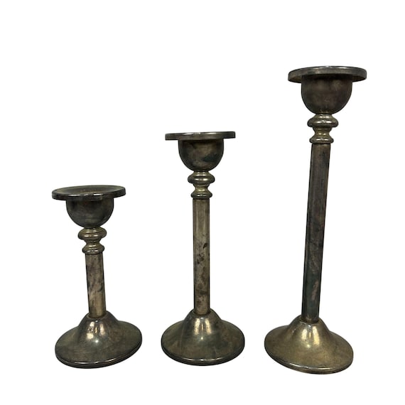 Godinger Silver Art Co. Set of 3 Silver Plated Candleholders