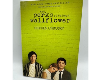 May include: The cover of Stephen Chbosky's book, "The Perks of Being a Wallflower", with the title in green. The background is a green brick wall. The cover also includes the text "NEW YORK TIMES BESTSELLER" and "NOW A MAJOR MOTION PICTURE".