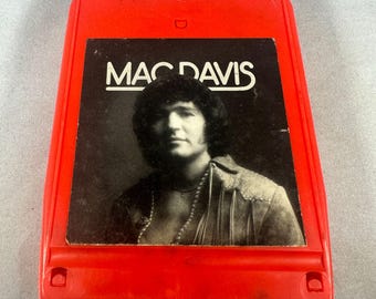 Fita cassete de 8 pistas do Mac Davis - Álbum de áudio retrô clássico de colecionador com música vintage.