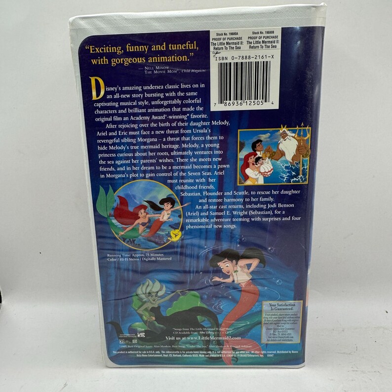 The Little Mermaid II: Return to the Sea VHS 2000 Walt Disney Animation ...
