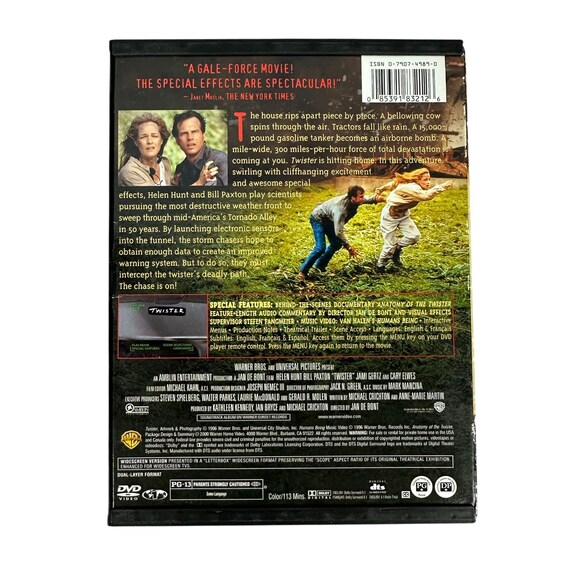 Twister 1996 DVD PG13 Helen Hunt Bill Paxton Warner Bros Adventure