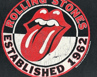 Vintage Rolling Stones Men’s XL T-shirt, Black Crew Neck, Short Sleeves, Classic Rock Band Tee, Music Merchandise, Alstyle Apparel