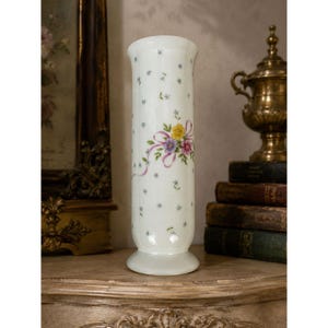 Vase à bourgeons en céramique FTD 1993, motif floral, fabriqué au Japon, blanc, pièce de collection