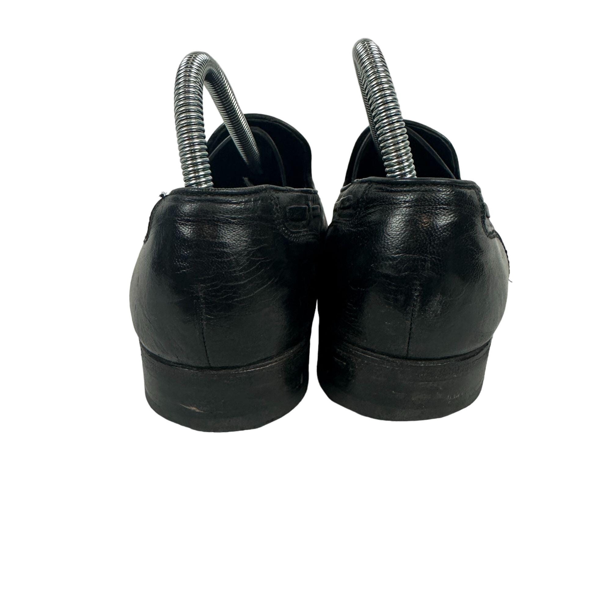 Vintage Florsheim Black Leather Tassel Loafers 6.5D Men
