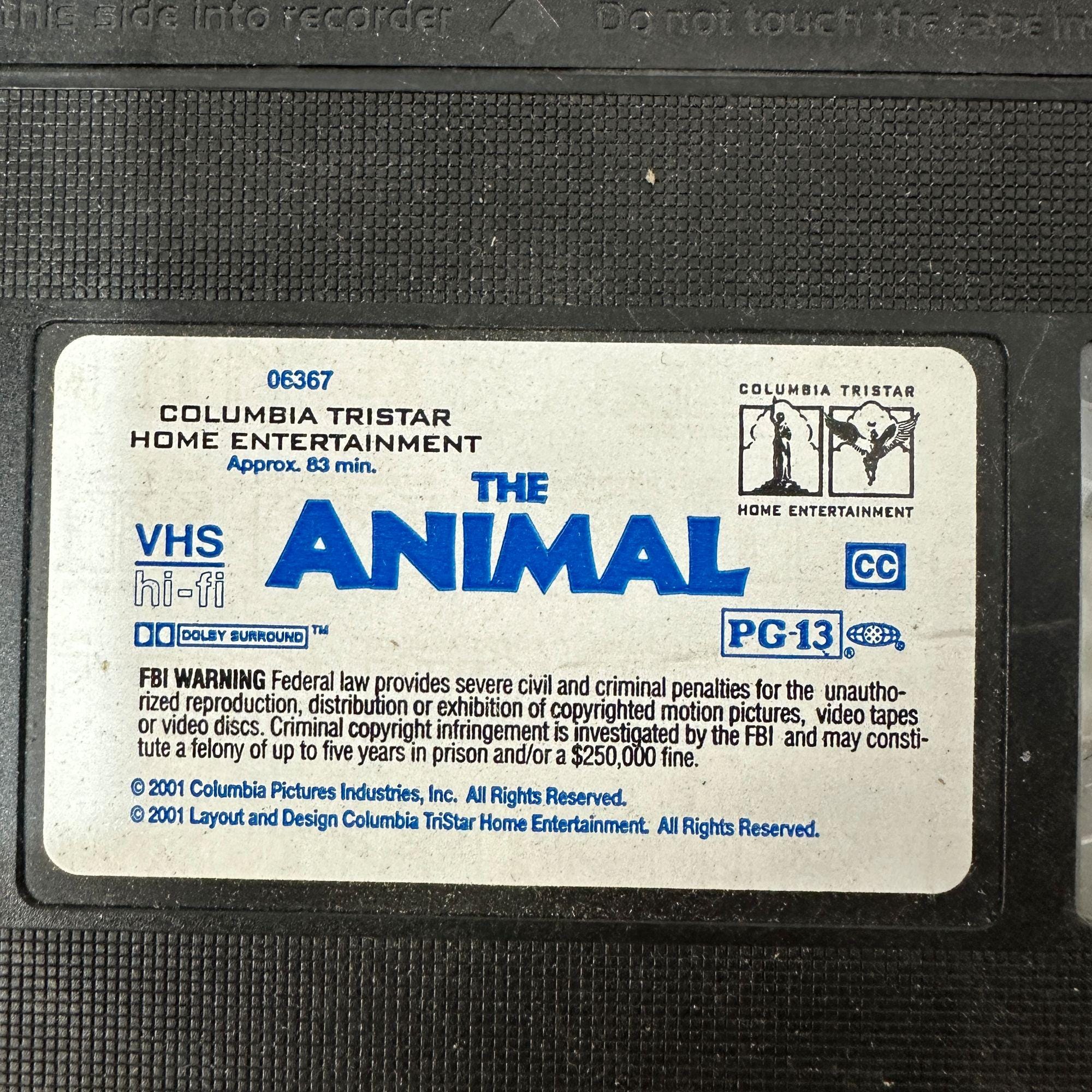 The Animal 2001 VHS Columbia Tristar PG-13 Hi-fi Dolby Surround