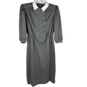 grey dress with white collar Grey Pilgrim dress  Disintegration Vintage