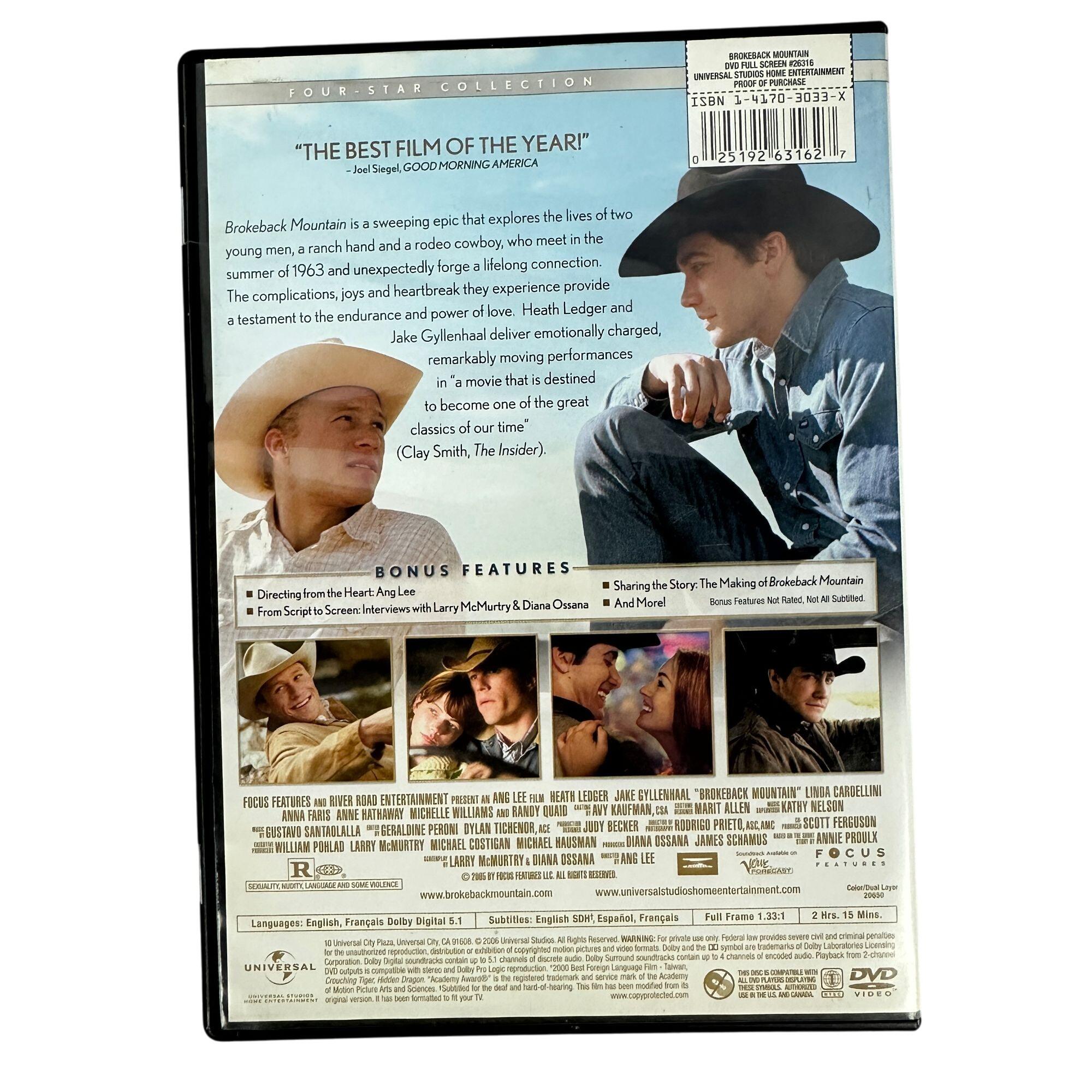Brokeback Mountain DVD 2005 Heath Ledger Jake Gyllenhaal R