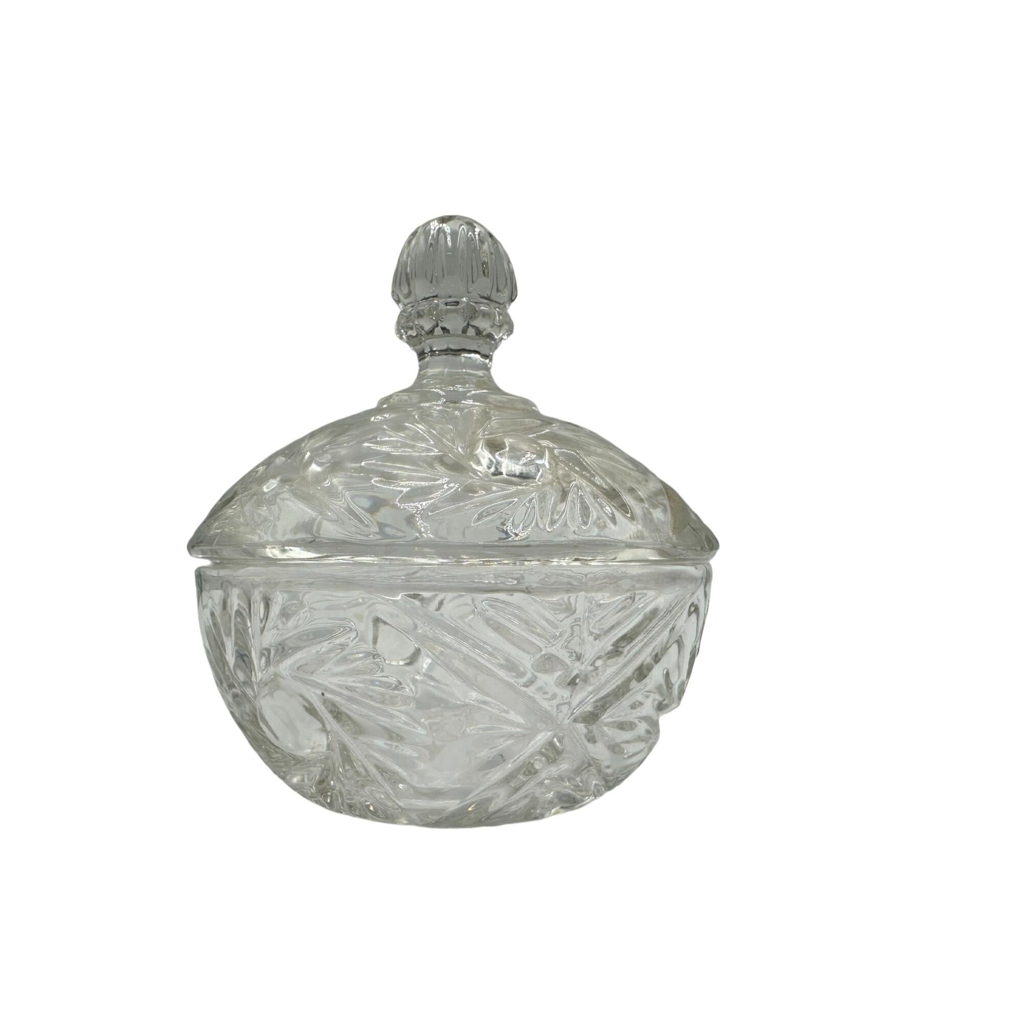 Zajecar Yugoslavia Crystal Candy Dish With Lid 24% Lead Cut Glass