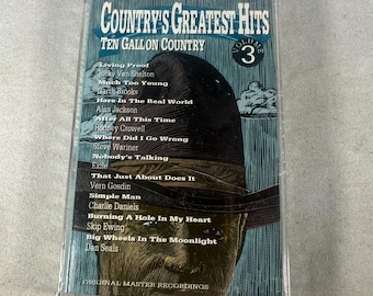Countrys Greatest Hits: Ten Gallon Country Vol. 3 Cassette 1990 Sealed Rare