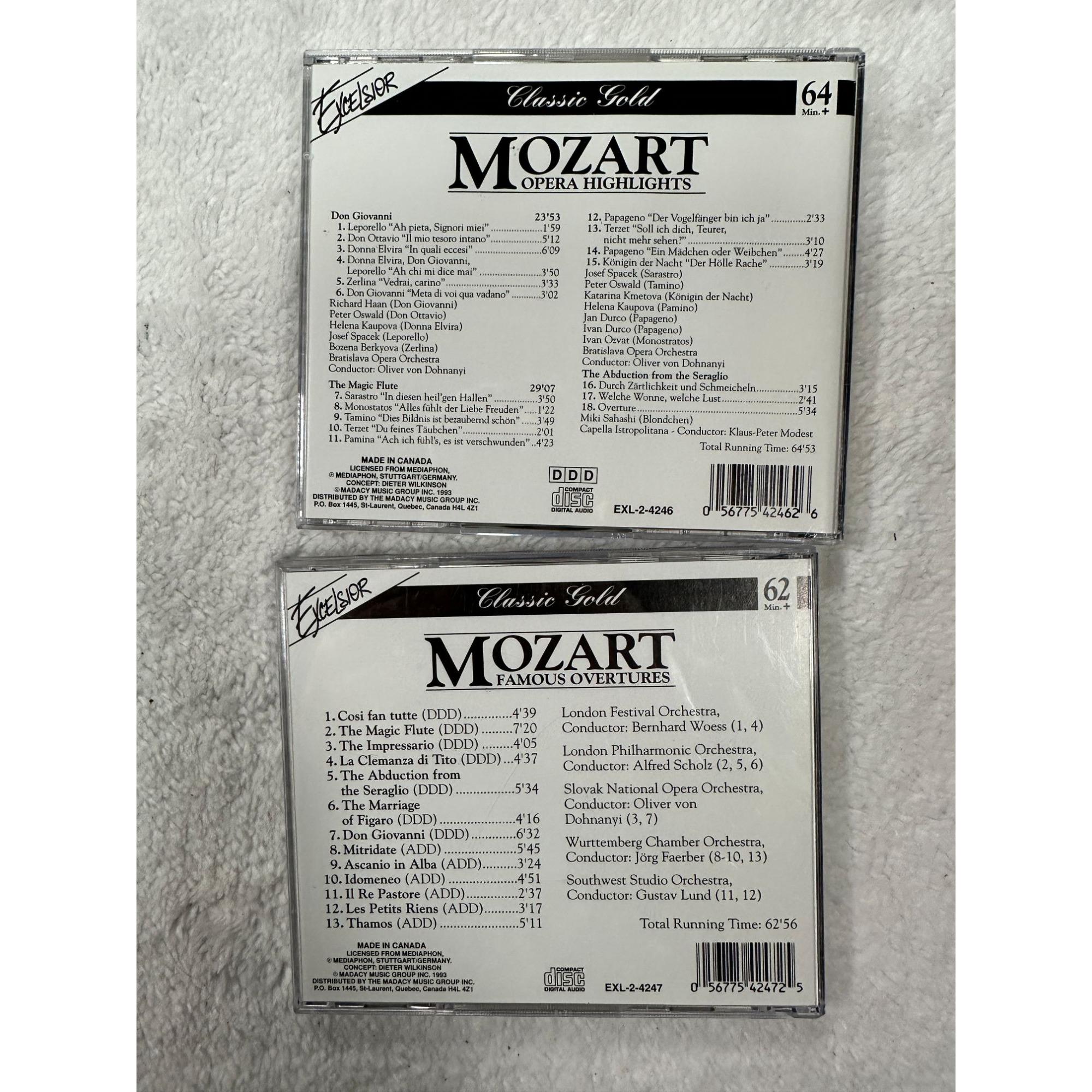 Mozart Classic Gold Opera Highlights & Famous Overtures 2-CD Set