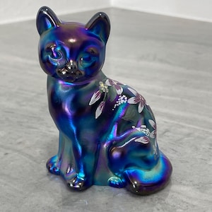 【希少品】FENTON CAT フェントン ガラス 置物　ワインレッド 希少品】FENTON CAT フェントン ガラス 置物 ワインレッド-アイテム