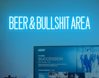 Beer & Bullshit Area Neon Sign,Man cave decor,Bar neon sign wall decor,gift for friends,Men's garage gift,Man Cave Bar Light,Father day gift