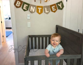 Colorful Personalized Felt Bunting, Custom Name Garland