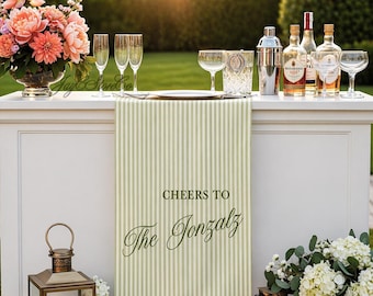Custom Wedding Welcome Sign, Wedding Bar Menu Banner, Linen Cotton, Cheers to The Sign
