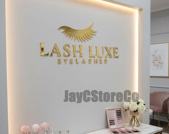 Custom Acrylic Business Logo Sign, 3D Acrylic Wall Sign for Salon, Studio, Office Reception