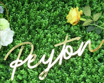 Large Personalization Name Sign, Rose/Silver Gold Home Decor, Nursery Decor, Baby Name Sign, Acrylic Name Wall Sign