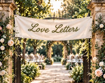 Custom Hand Embroidered Wedding Banner, Personalized Thick Cotton Sign, Love Letters Ceremony Decor, Sweetheart Table Banner