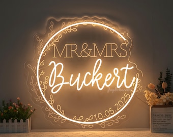 Custom Mr&Mrs name weddingneon sign,gift for couple,wedding neon sign,Custom wedding decor,Personalized Neon wall decor,Rustic Wedding sign