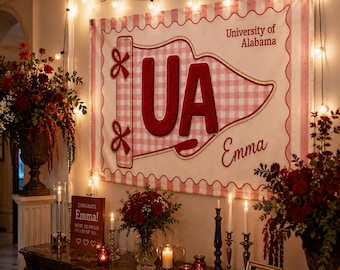 Custom College Pennant Banner, Personalized University Wall Decor, Graduation Gift Class of 2026