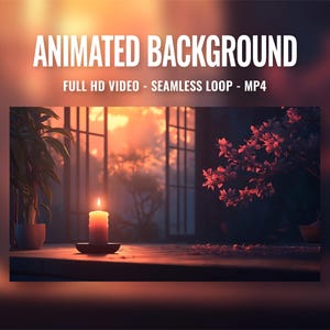 Evening Twilight Animated Background Video, Live Wallpaper, Seamless Loop, Twitch Zoom Vtuber Stream Overlay, Lofi Candle Background