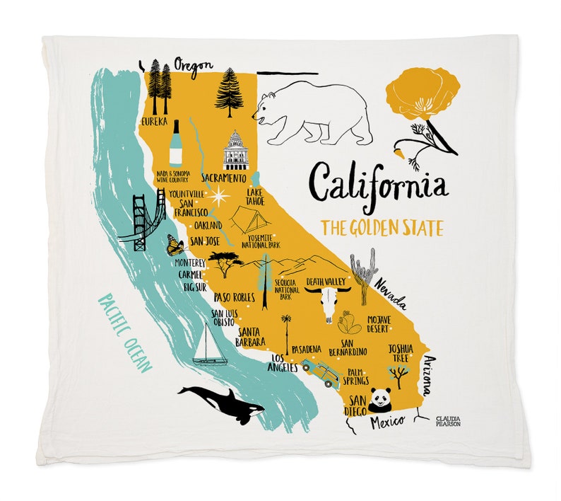 California State Tea Towel image 1