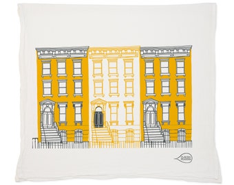 Brownstones in Yellow Tea Towel