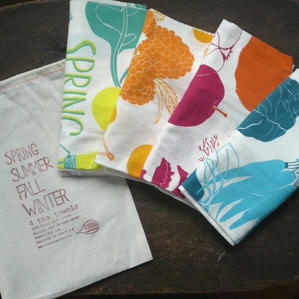 Set of 4 Seasons Tea Towels