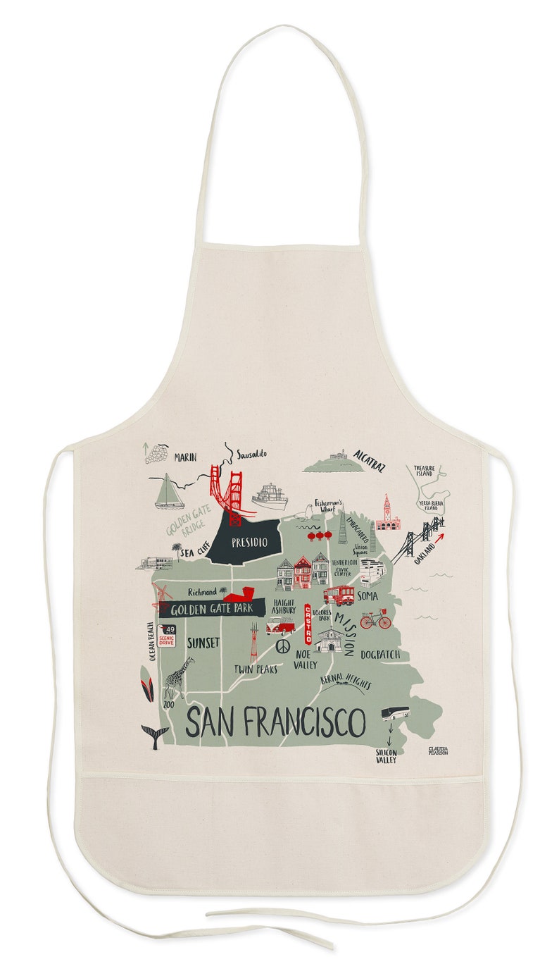 San Francisco Map Apron Etsy