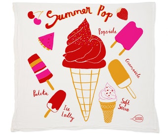 Summer Pop Tea Towel